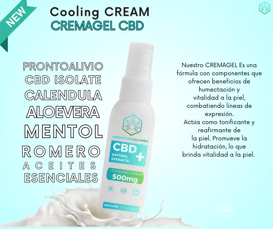 Cremagel Cbd 500mg Emulsion Ultra Absorbente Con Aloevera, Calendula, Romero, Prontoalivio