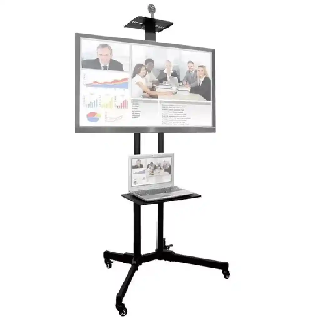 Soporte Para Tv Pedestal Móvil Con Ruedas Para Tv 32 A 70'' Color Negro