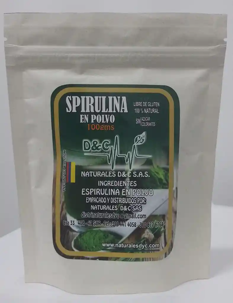 Polvo Spirulina 100% Pura 100 Gms Dyc