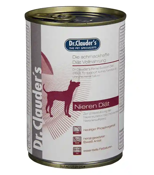 Lata Dr. Clauder's Nieren Diät (renal) Para Perros X400gr