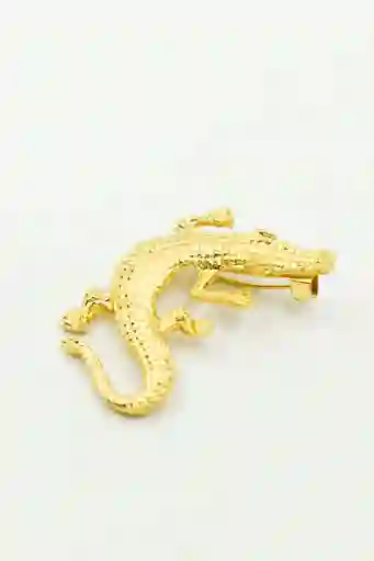 Prendedor Dorado Cocodrilo