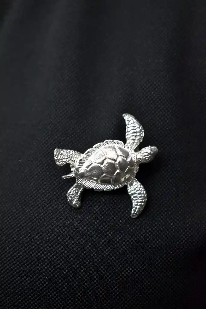 Prendedor Plateado Tortuga