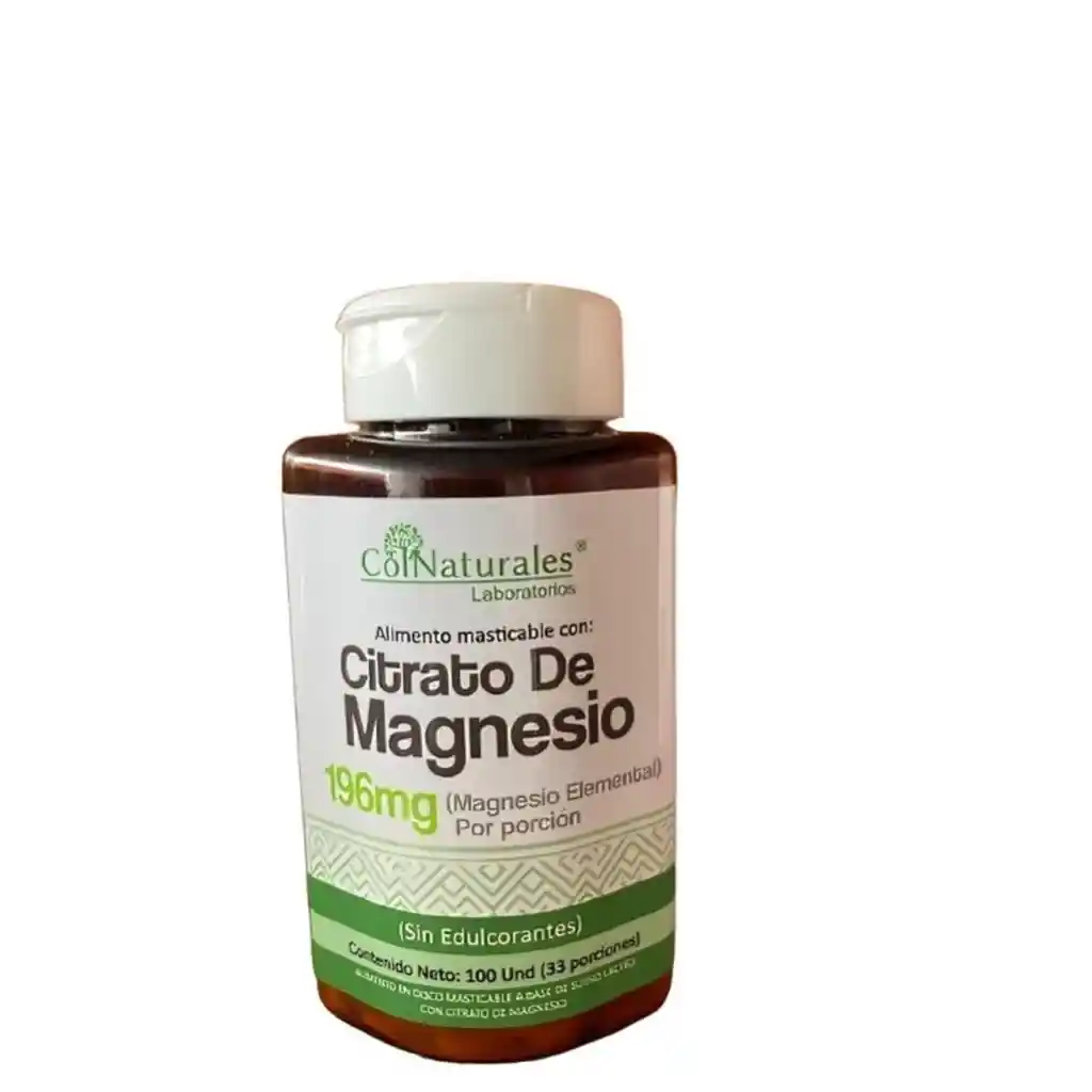 Citrado De Magnesio X 100 Tabletas Masticables De 196mg