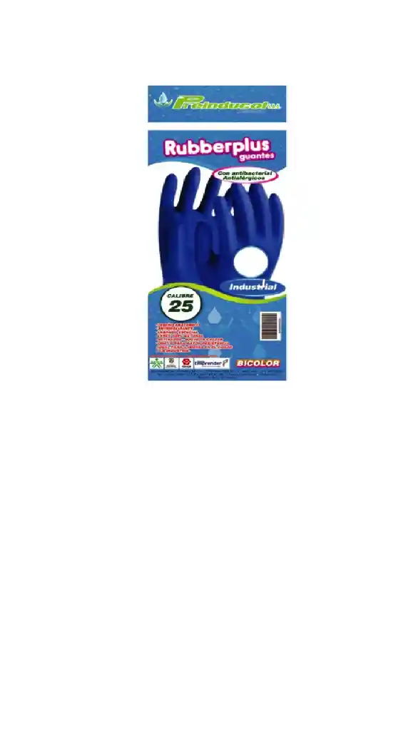 Guantes Rubberplus X 2 Unidade Bicolor Talla 8 1/2