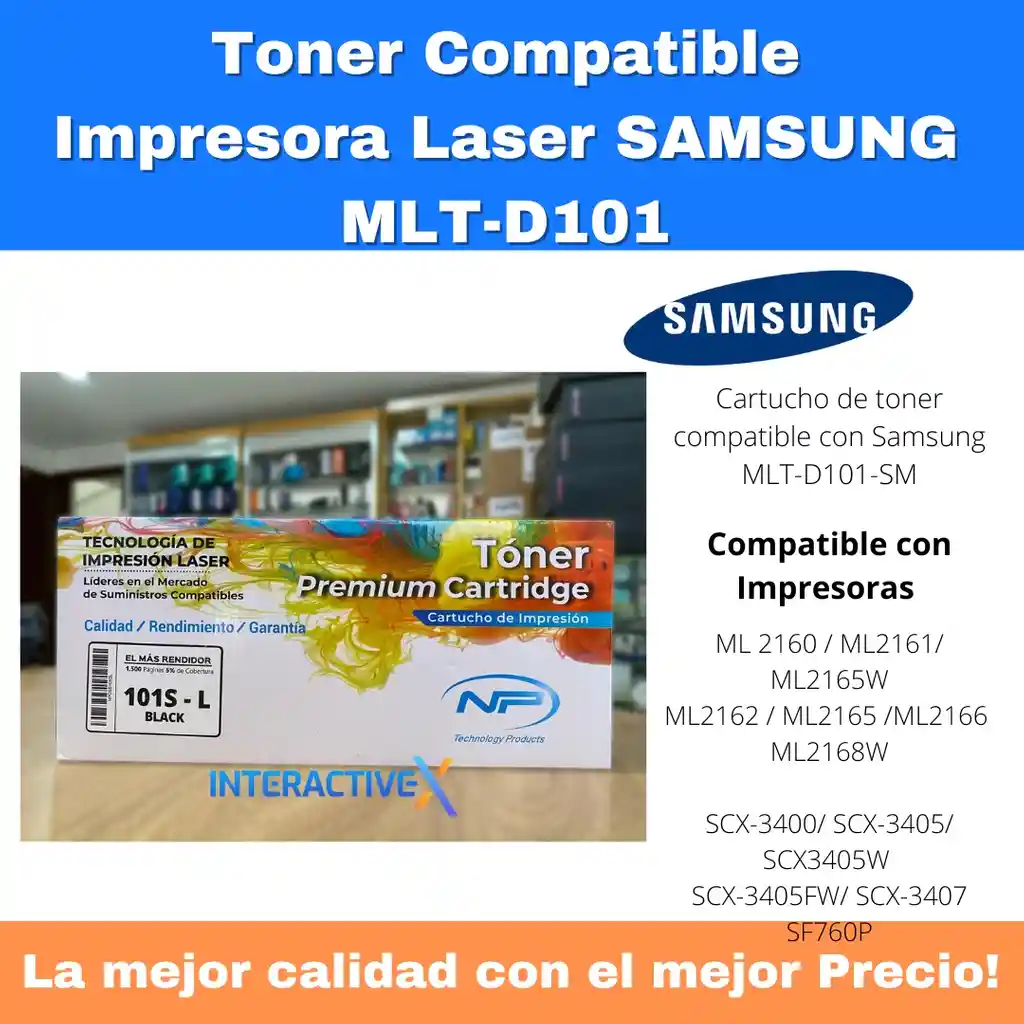 Cartucho Toner Samsung D101 / Impresora Samsung