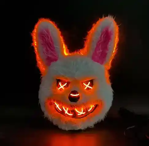 Mascara Conejo De Peluche Sangriento - Naranja