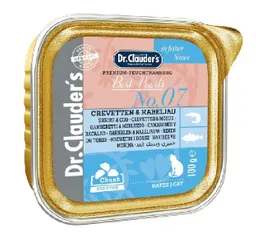 Bandeja Dr. Clauder's Crevetten Kabeljau (gambas Y Bacalao) Para Gato X100gr