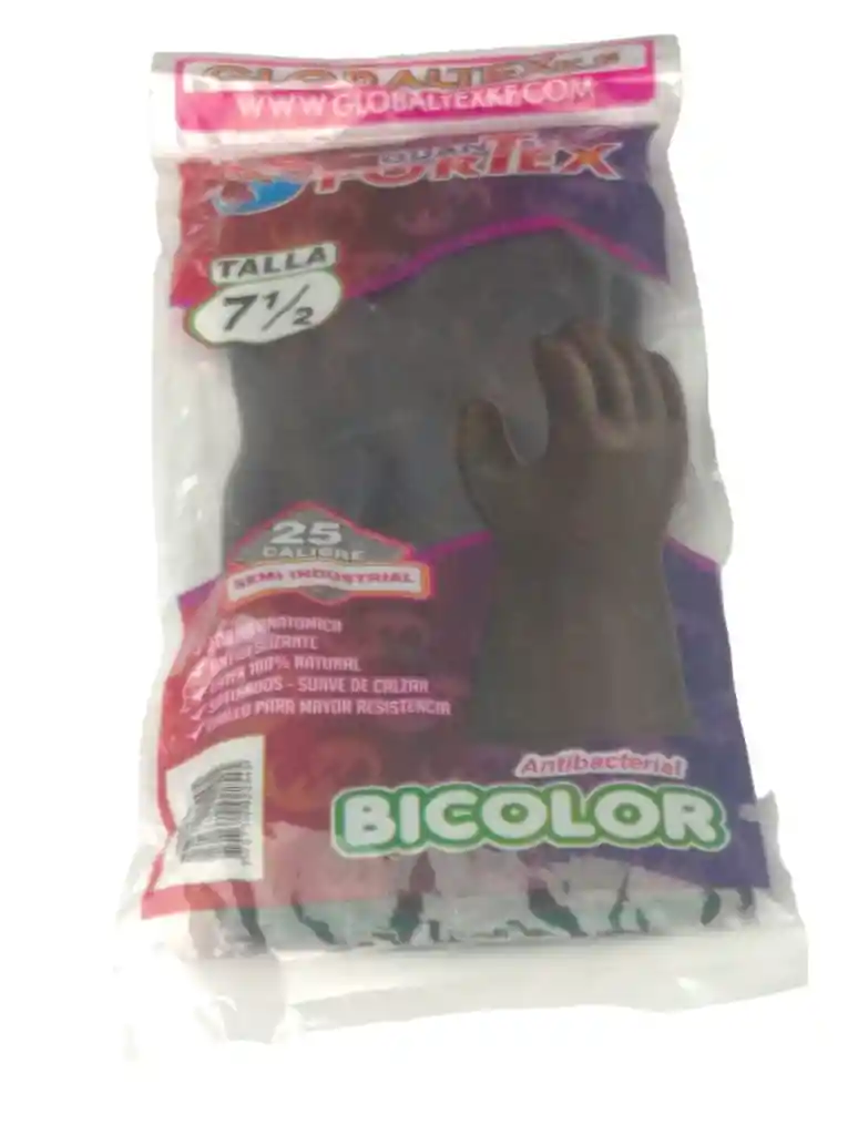 Guantes Fortex X 2 Unidades Bicolor Talla 7 1/2