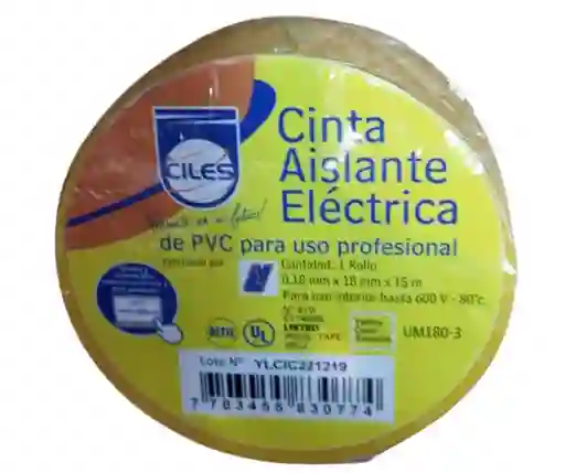 Cinta Aislante Amarilla 15 Mt Ciles