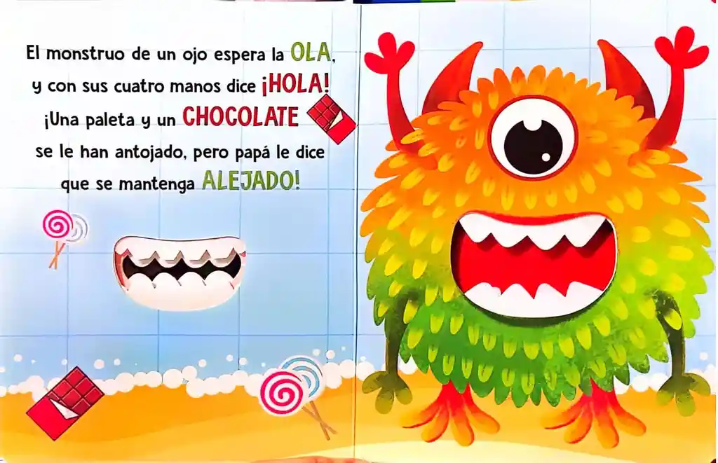 Libro Infantil Monstruo De Grandes Ojos Y Boca Niños