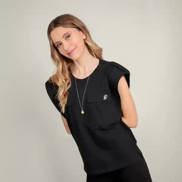 S / Camiseta Bolsillos - Negra