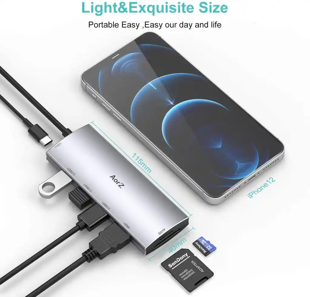 Adaptador Usb C A Hdmi Thunderbolt 3 4k Certificado