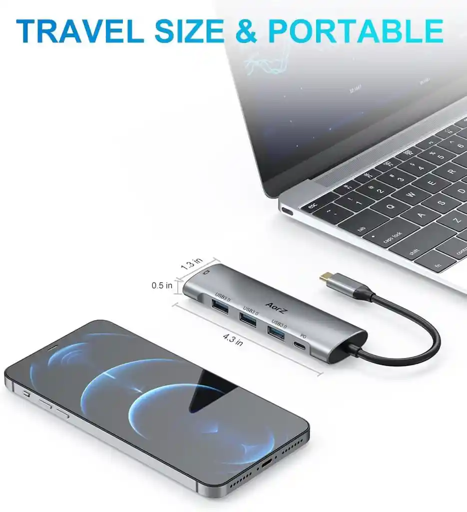 Hub Usb C A Hdmi Red Ethernet Rj45 Usb 3.0 Sd Micro Sd