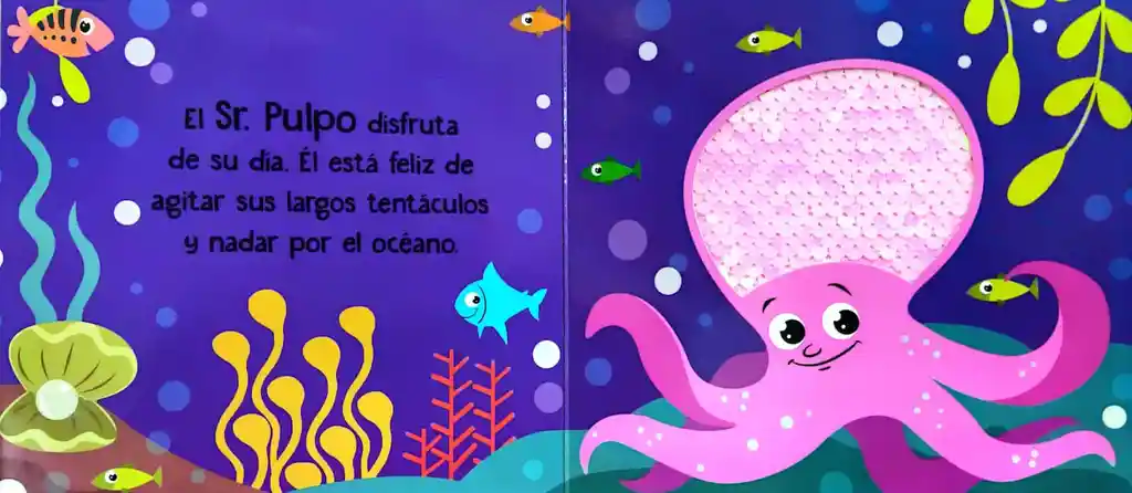 Libro Interactivos Océano Con Lentejuelas Sensorial Niños