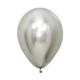 Bomba Globo Biodegradable De Latex Cromada Plata R12 (30cm)