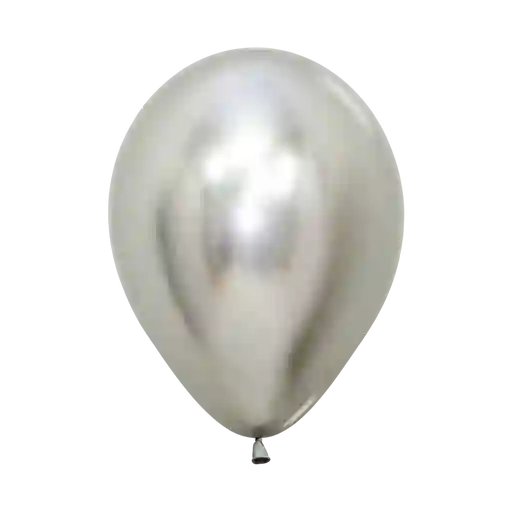 Bomba Globo Biodegradable De Latex Cromada Plata R12 (30cm)