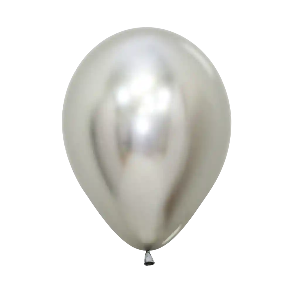 Bomba Globo Biodegradable De Latex Cromada Plata R12 (30cm)