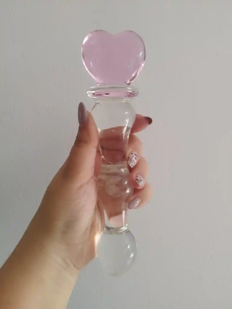 Dildo De Vidrio Talla L, Consolador De Vidrio Corazon