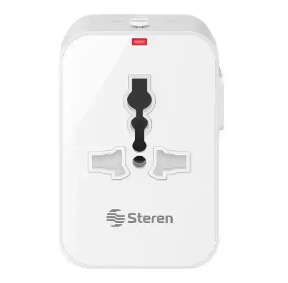 Steren - Adaptador Para Contactos Con Cargador Doble