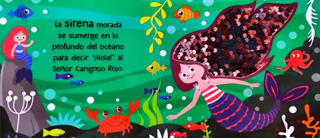 Libro Interactivo Sirenas Con Lentejuelas Sensorial Niños