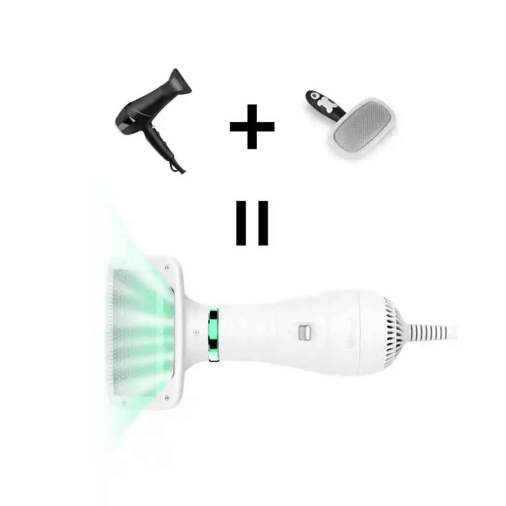 Secador De Pelo Para Perros Gatos Portátil Con Cepillo Color Blanco