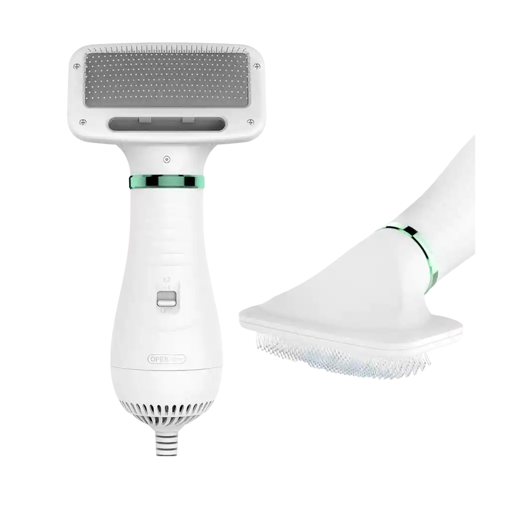 Secador De Pelo Para Perros Gatos Portátil Con Cepillo Color Blanco