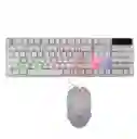 Combo Pad Mouse Rgb 80cm X 30cm + Teclado Y Mouse Gamer Blanco Anime