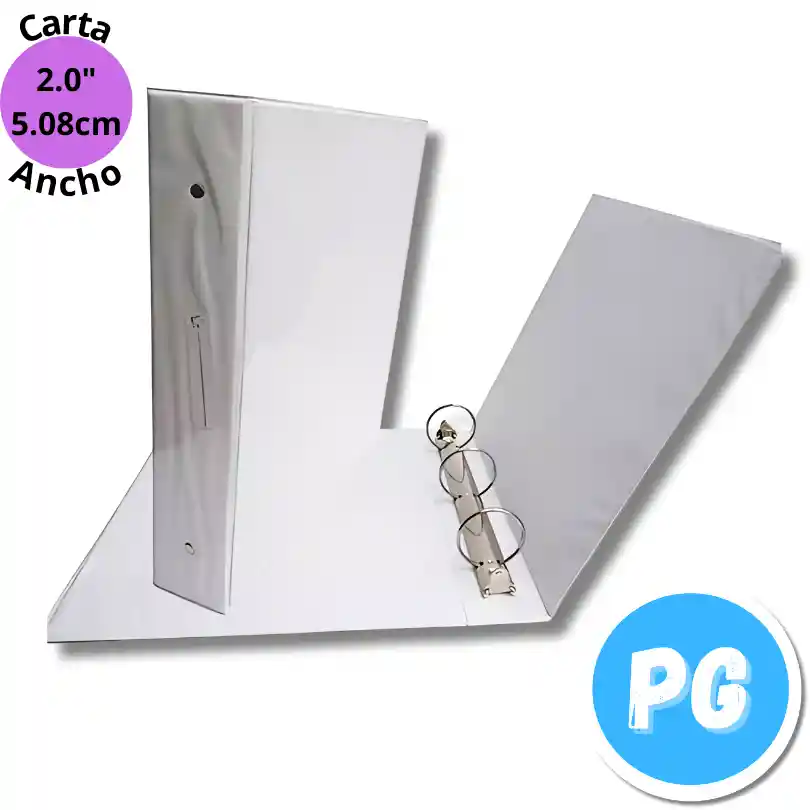 Folder O Carpeta Blanca 3 Argollas Carta De 2.0 Pulgadas De Ancho