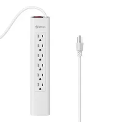 Steren - Tira De 6 Multicontactos C/cable Largo De 2.5m
