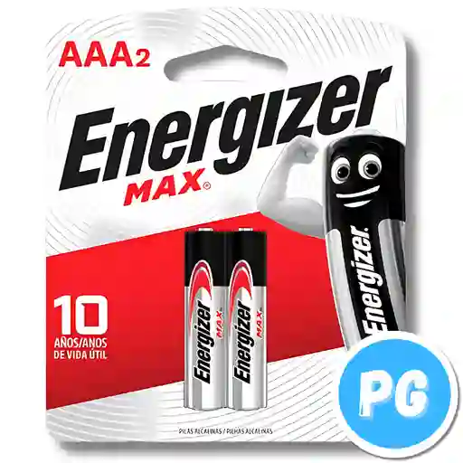 Paquete Pila Energizer Aaa X2 Alcalina Larga Duracion