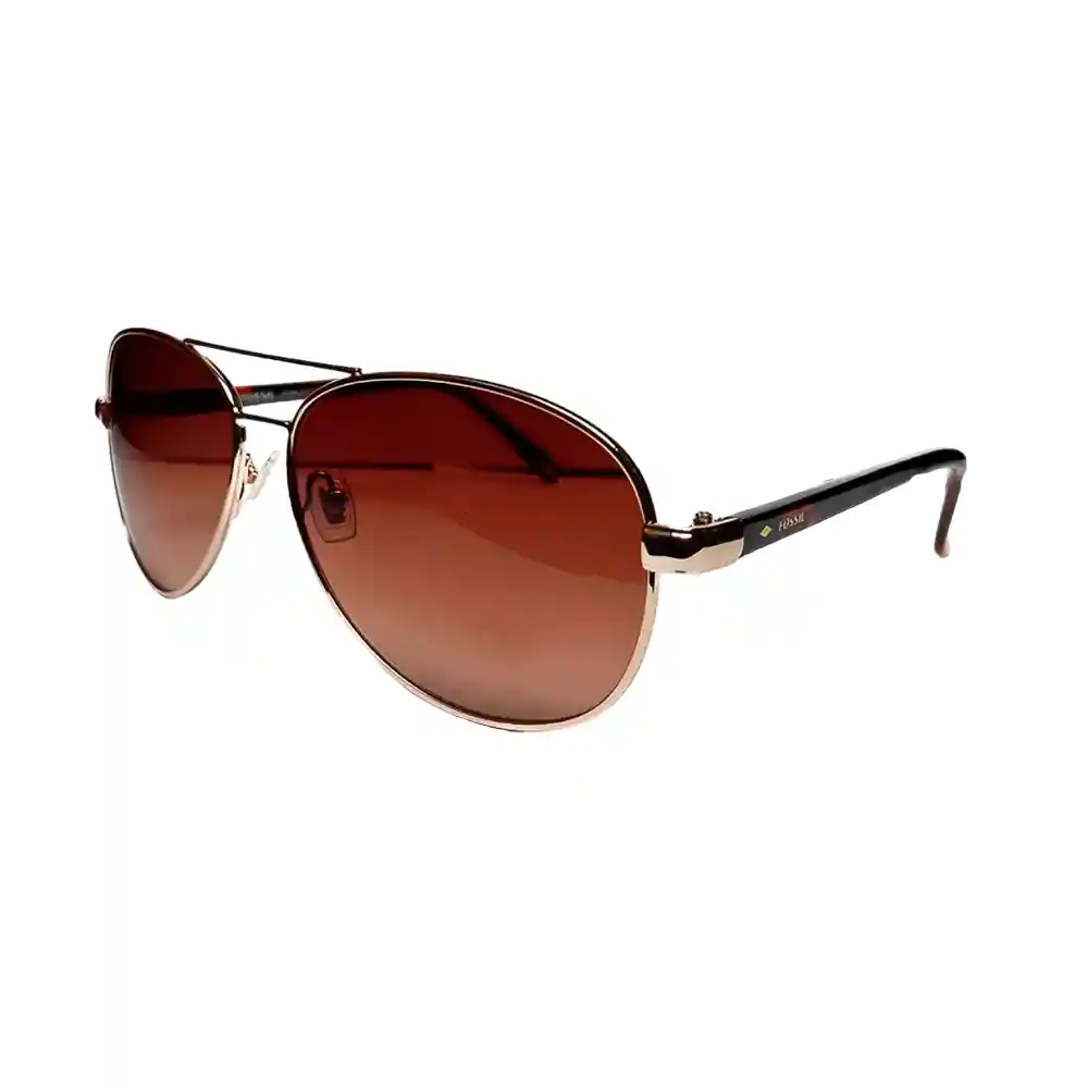 Gafas De Sol Fossil Original Navegador Outlook 66353598 Dorado Con Lente Marron Talla 65mm