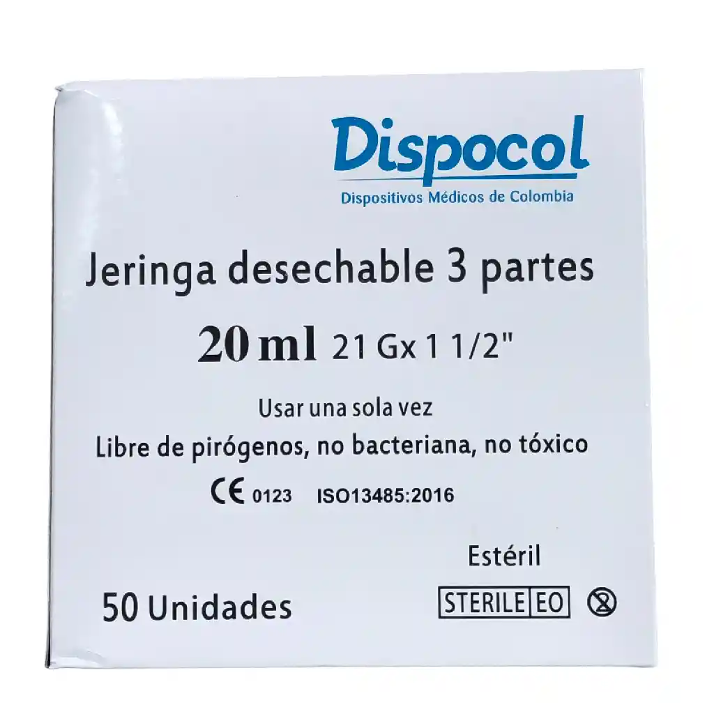 Jeringa Desechable 20 Ml 21gx1 1/2"