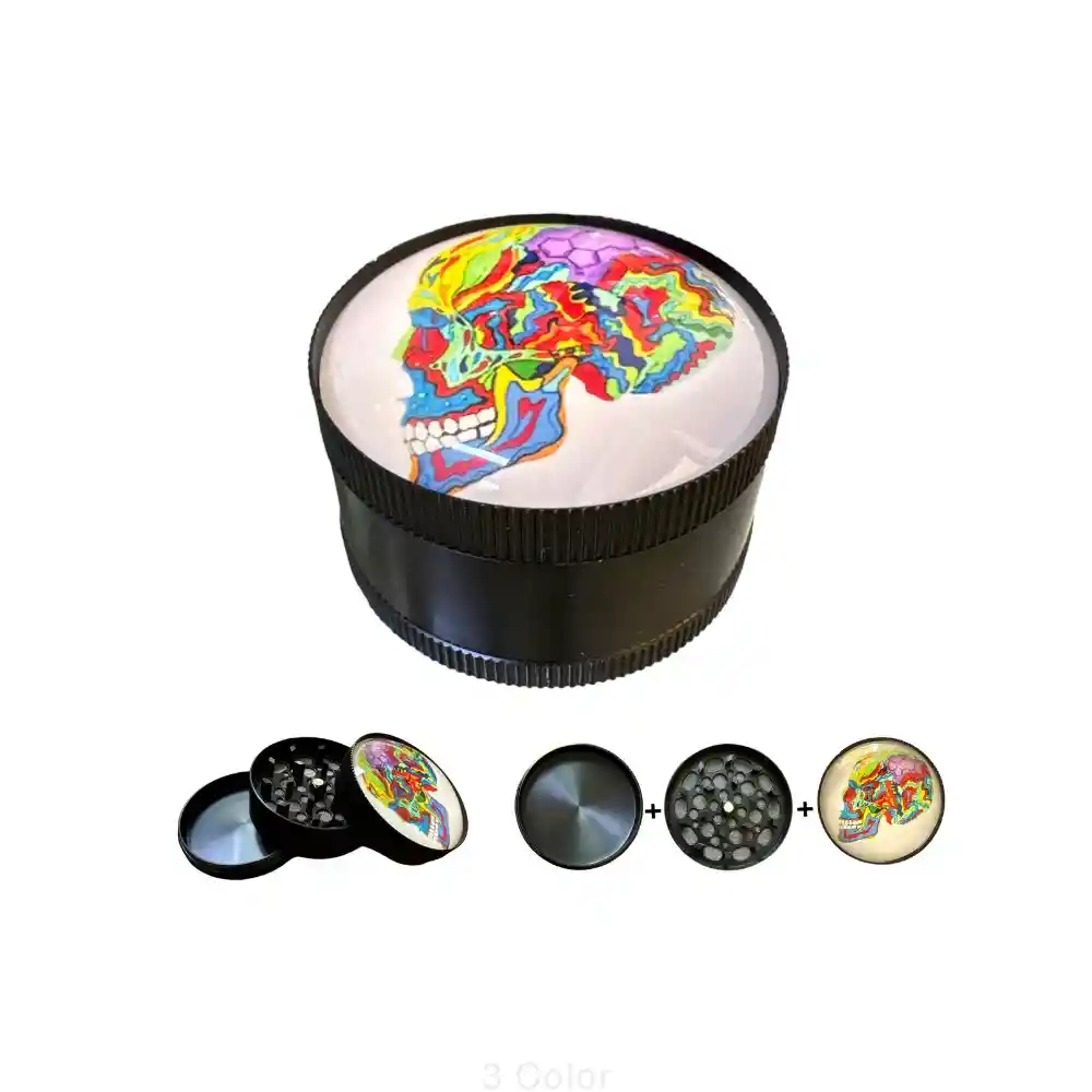 Rascador Grinder Metalico Calavera Efecto 3d 2 Pisos