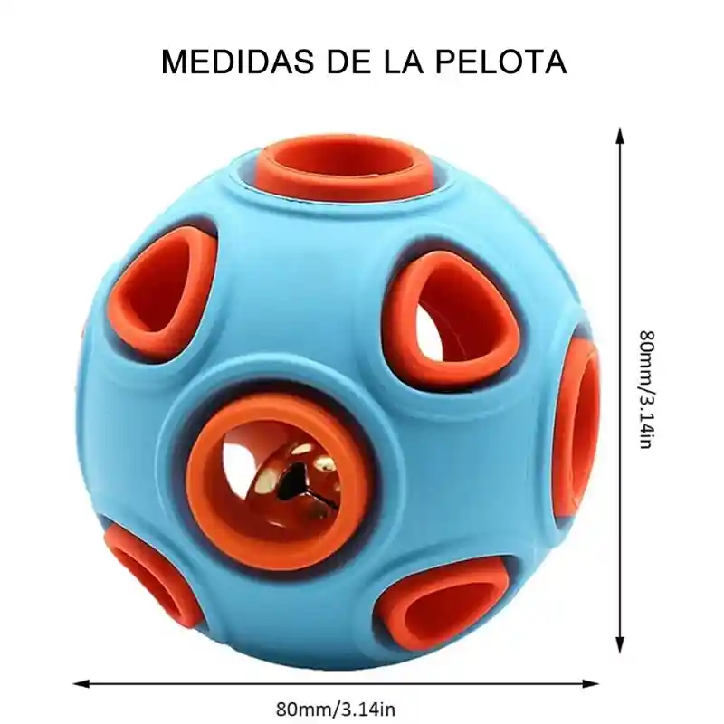 Juguete Pelota Cascabel Interactiva Resistente Antiestrés Perros Gatos