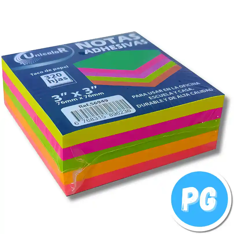 Paquete Hojas Adhesivas X320 X4 Colores Parecido Al Post It