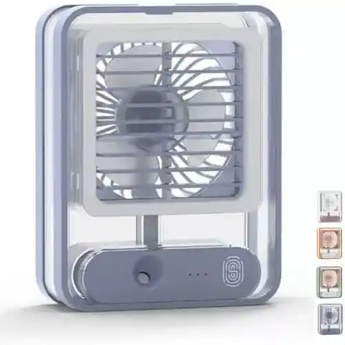 Ventilador Himidificador Aire Acondicionado Con Luz Led 3 En 1