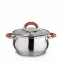 Olla Acero Inoxidable Home Elements 24 Cm 6.3 Litros Tapa Vidrio