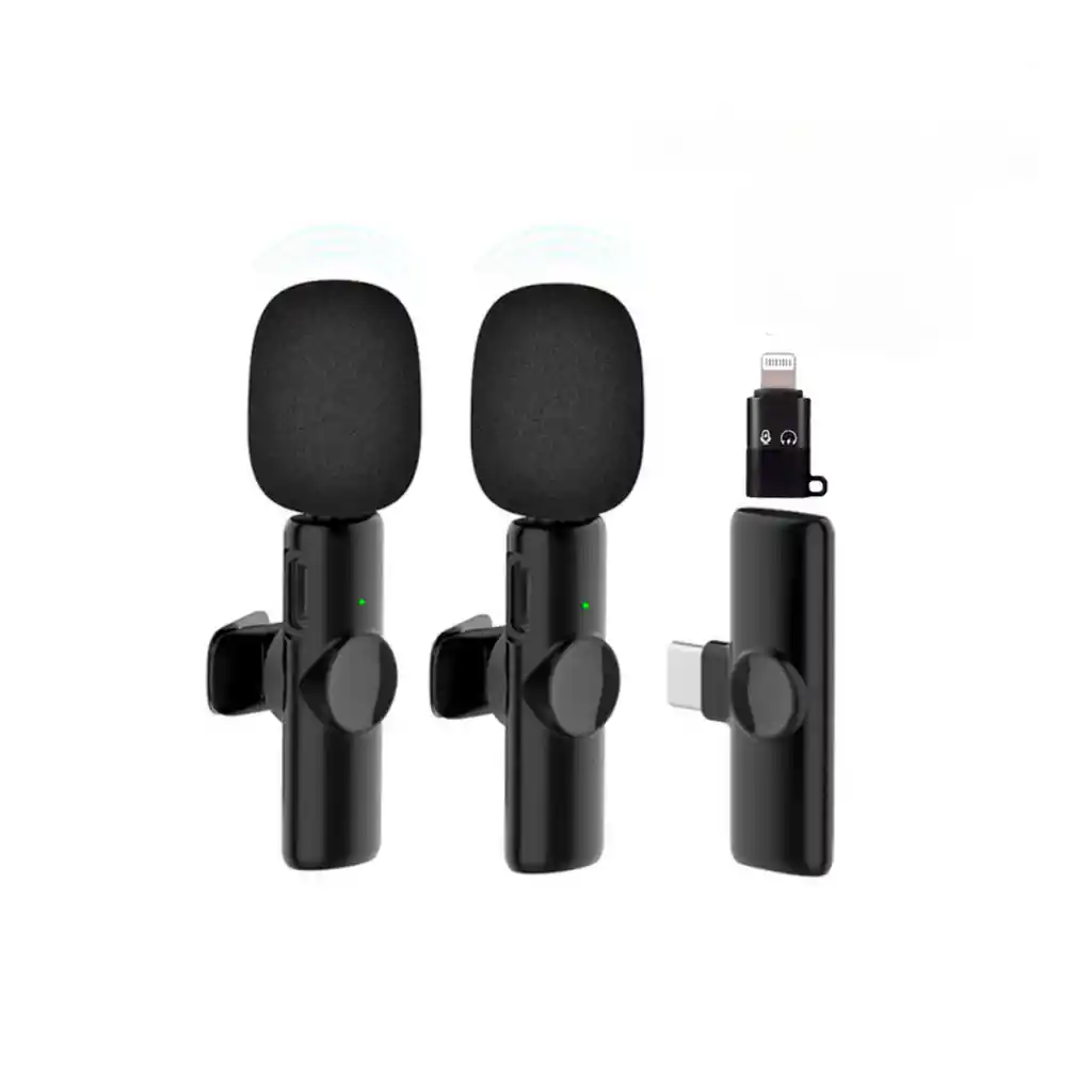 Microfono Doble Inalambrico Para Android Y Iphone ** /microfono Doble De Solapa Tipo C Y Iphone