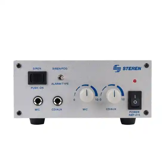 Steren - Amp Automotriz 15w Rms 2 Tonos De Sirena