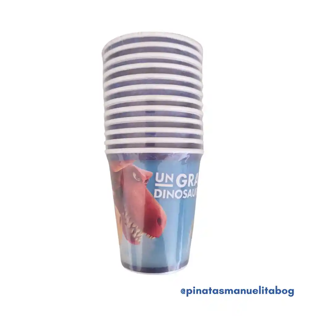 Paquete Vasos Un Gran Dinosaurio X 12 Und