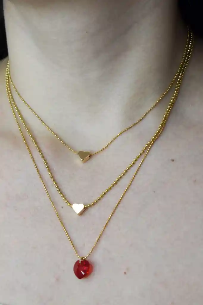 Trio De Cadenas Doradas Amor