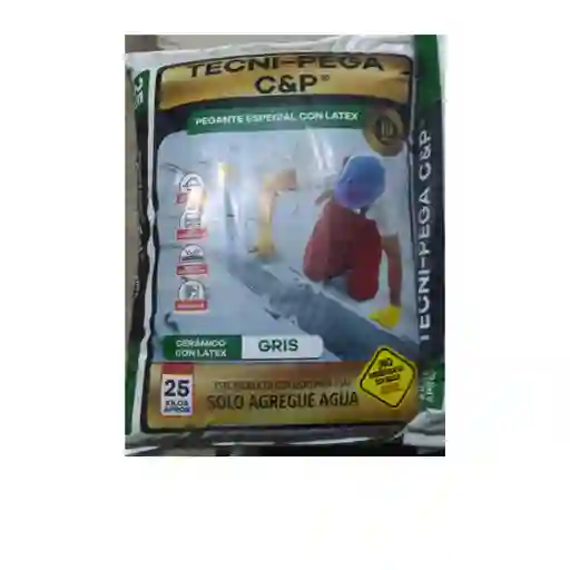 Pegante Ceramico Gris Tecnipega X 25 Kl