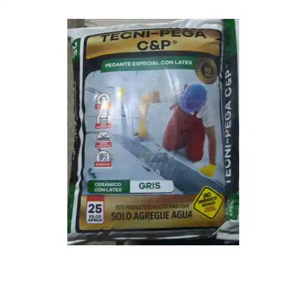 Pegante Ceramico Gris Tecnipega X 25 Kl