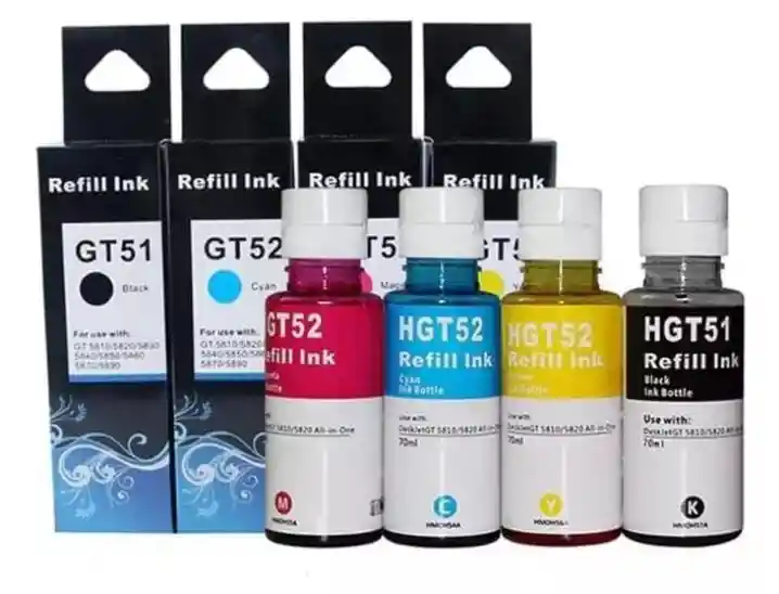 Kit 4 Tintas Para Hp Gt52 Gt53 Ink Tank 115 315 415 615 5810