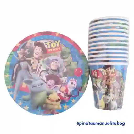 Kit Platos Y Vasos Toy Story X 12 Und