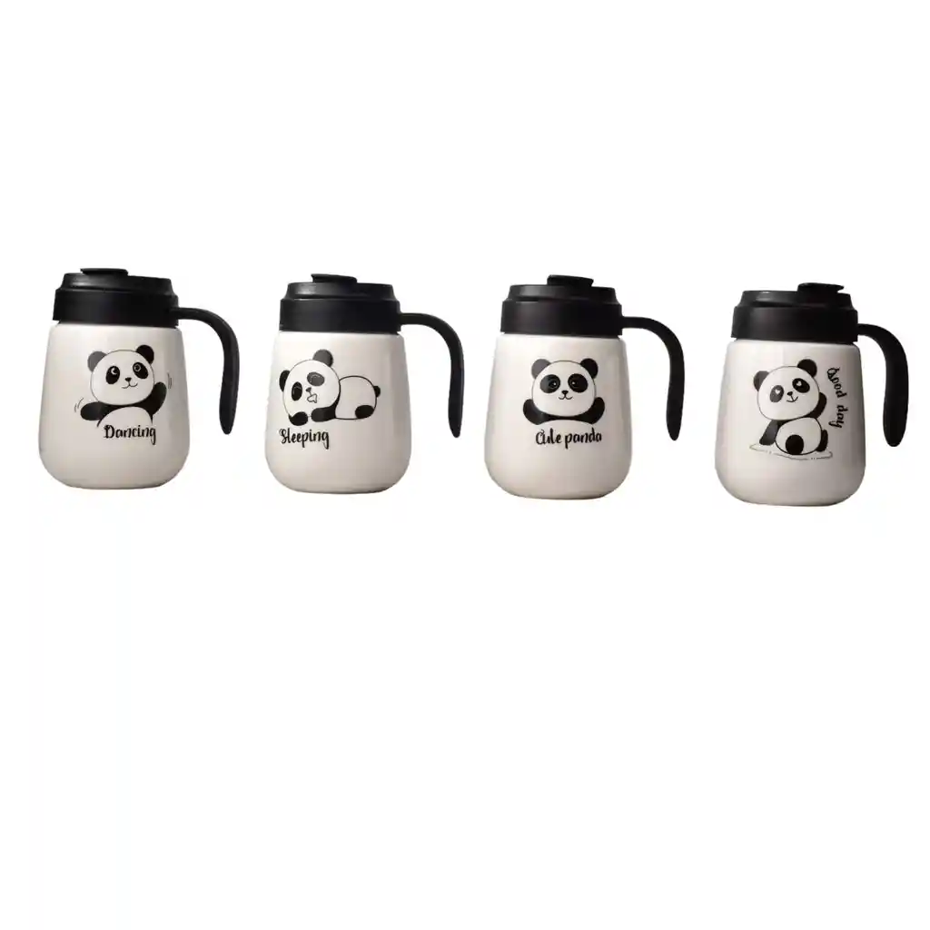 Mug Pocillo Blanco Diseño Osos Ceramica Grande