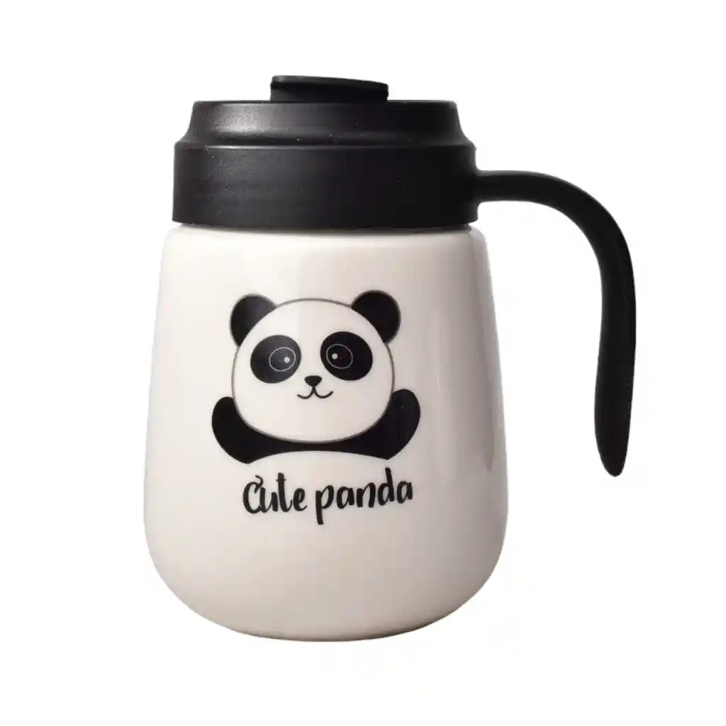 Mug Pocillo Blanco Diseño Osos Ceramica Grande