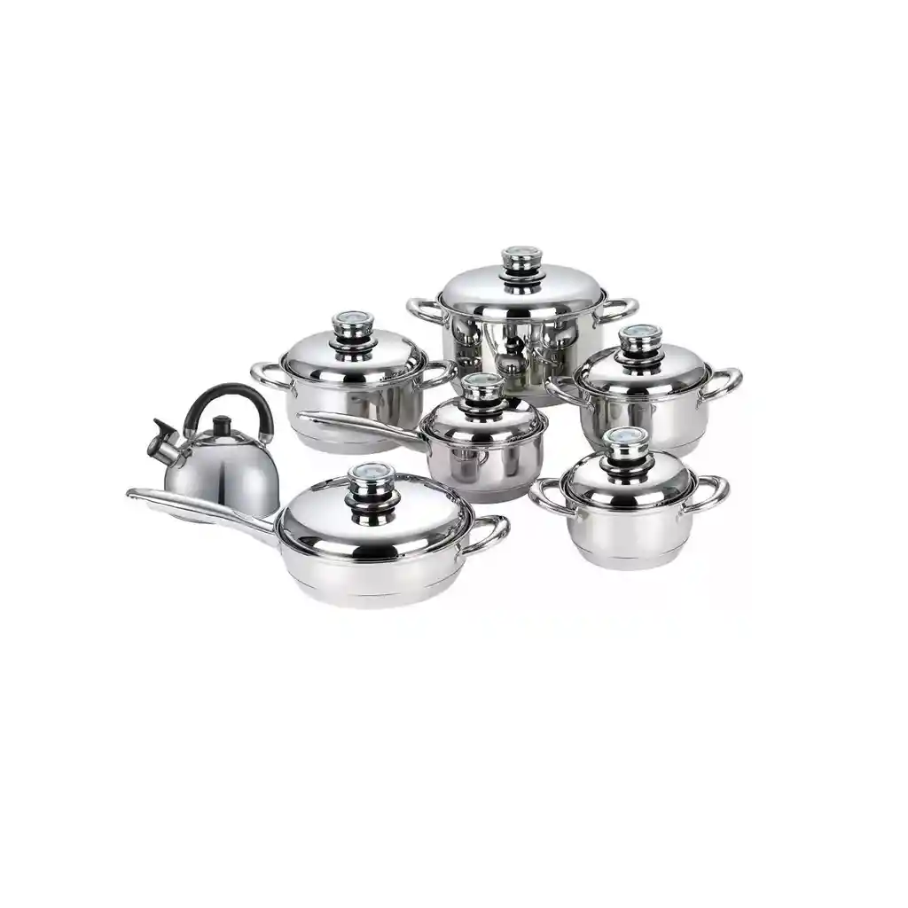 Bateria De Ollas Acero Inoxidable De 13 Piezas Swisshome