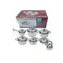 Bateria De Ollas Acero Inoxidable De 13 Piezas Swisshome