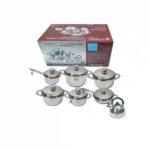 Bateria De Ollas Acero Inoxidable De 13 Piezas Swisshome